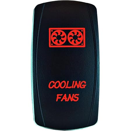 Red Fan Cooling Fans Red Laser Etched Toggle Switch 20a 12v